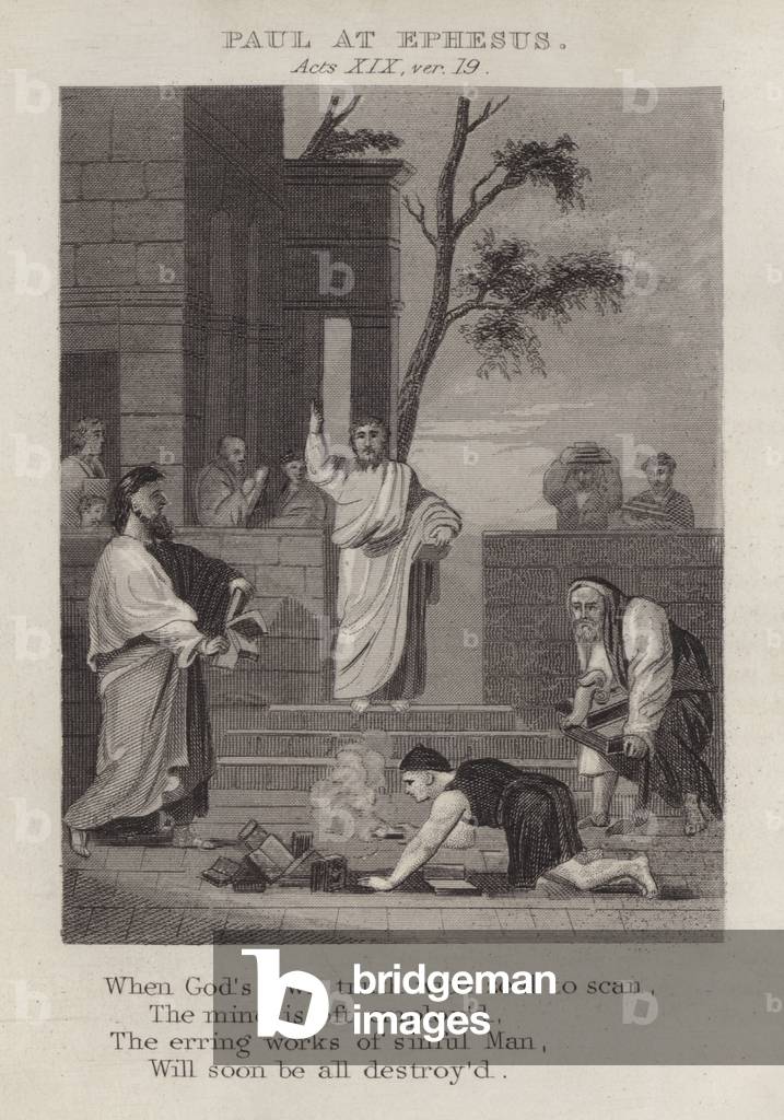 Paul at Ephesus, Acts XIX, ver 19 (engraving)