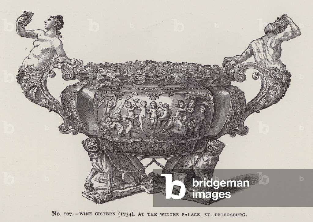 Wine Cistern (1734), at the Winter Palace, St Petersburg (engraving)