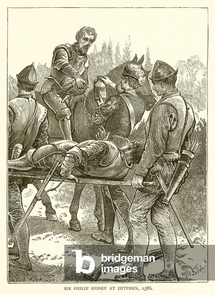 Sir Philip Sidney at Zutphen, 1586 (engraving)