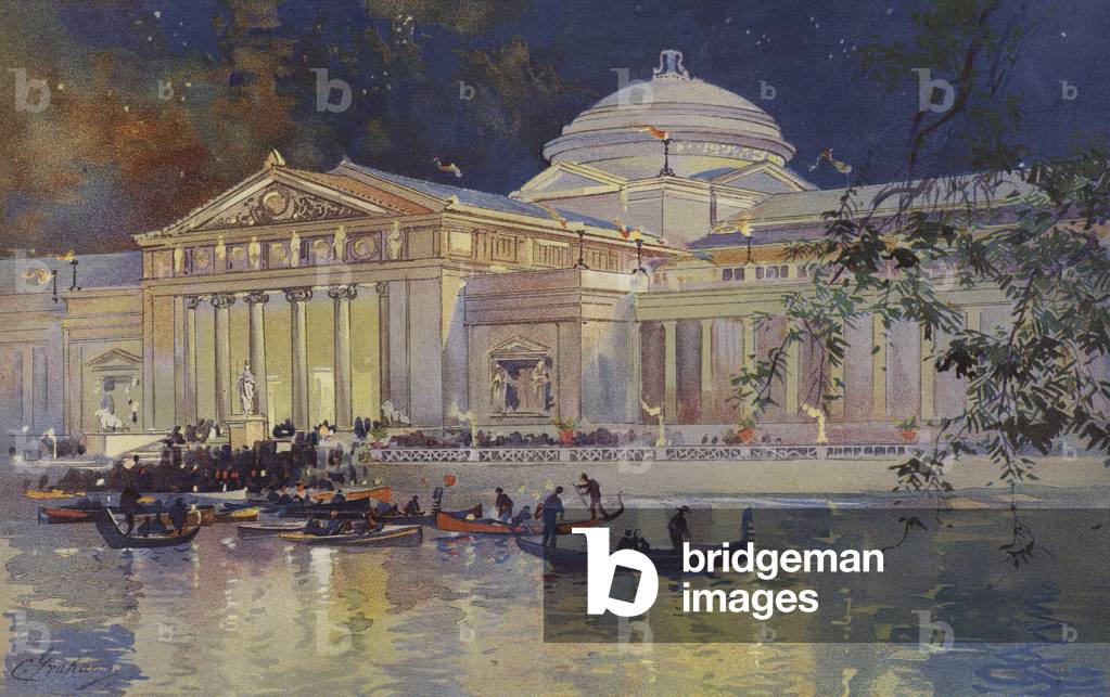 Art Palace at Night (chromolitho)