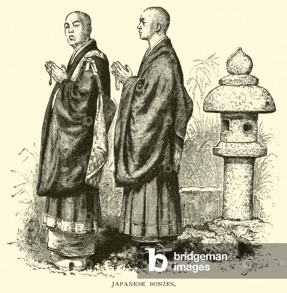 Japanese bonzes (engraving)