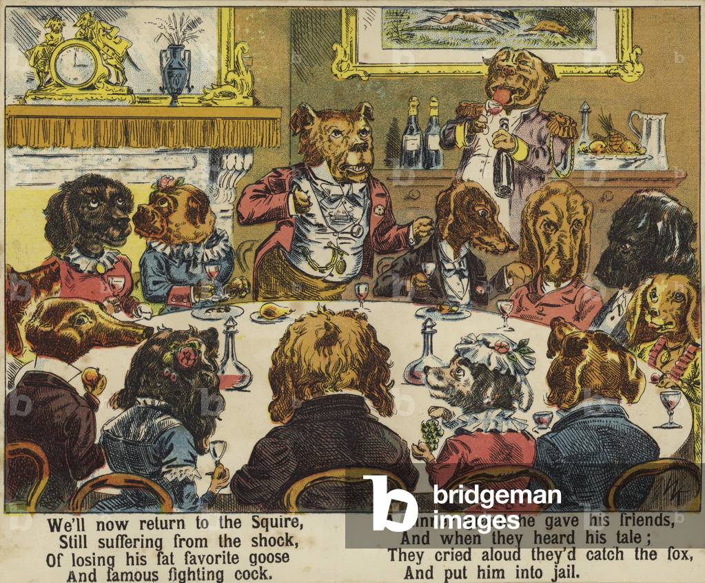 Squire Bull and the Fox (colour litho)