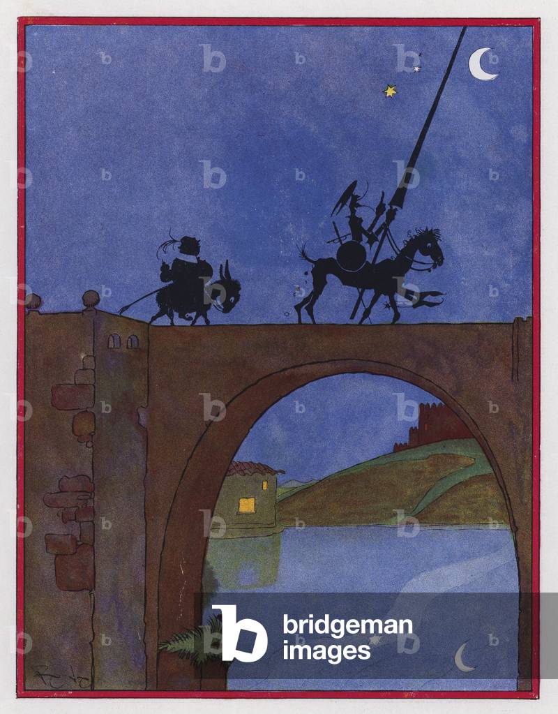 Illustration for Don Quixote by Cervantes (colour litho)