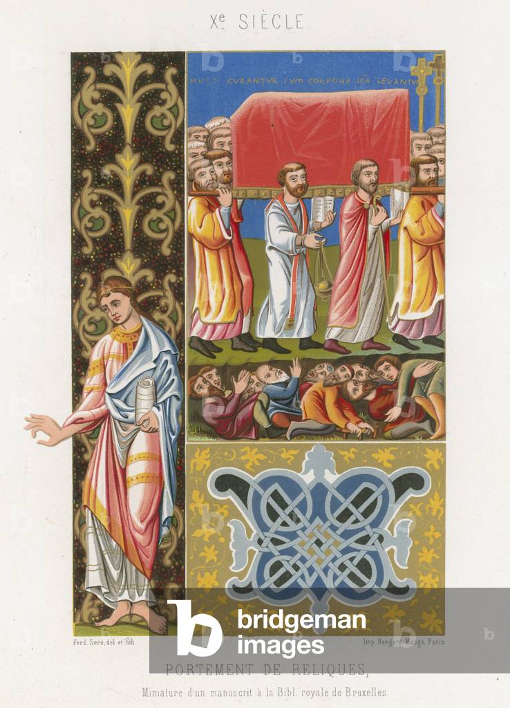 Carrying of relics (chromolitho)