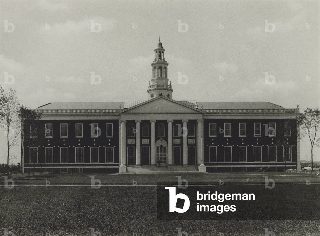 Harvard University: Baker Library, Graduate School of Business Administration (b/w photo)