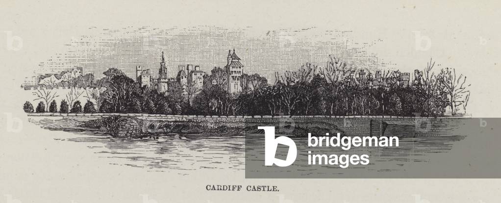 Cardiff Castle (litho)