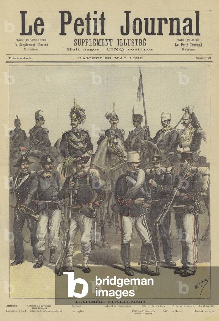 Soldiers of the Italian Army (colour litho)