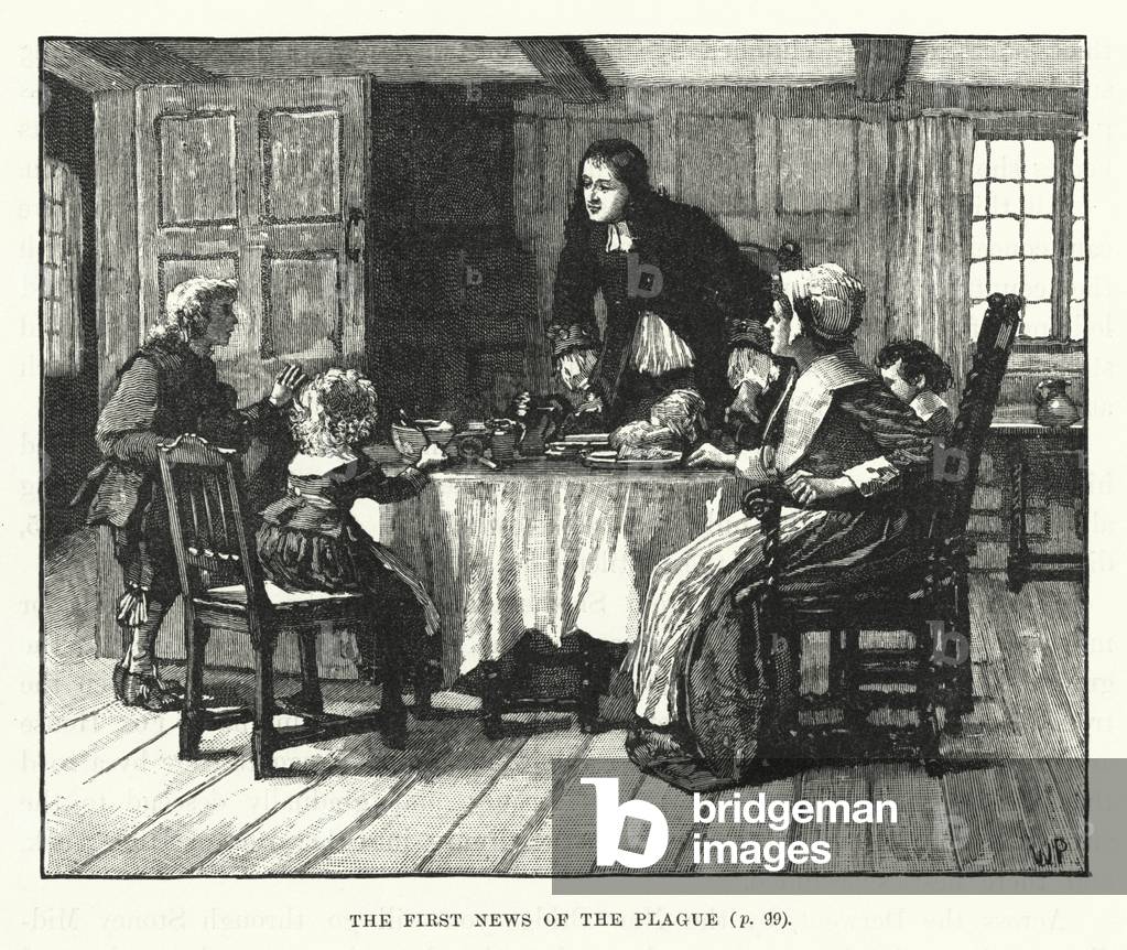 The first news of the plague (engraving)