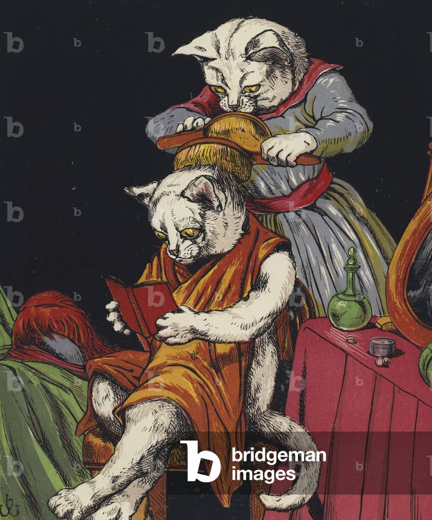 The Cats' Tea Party (colour litho)