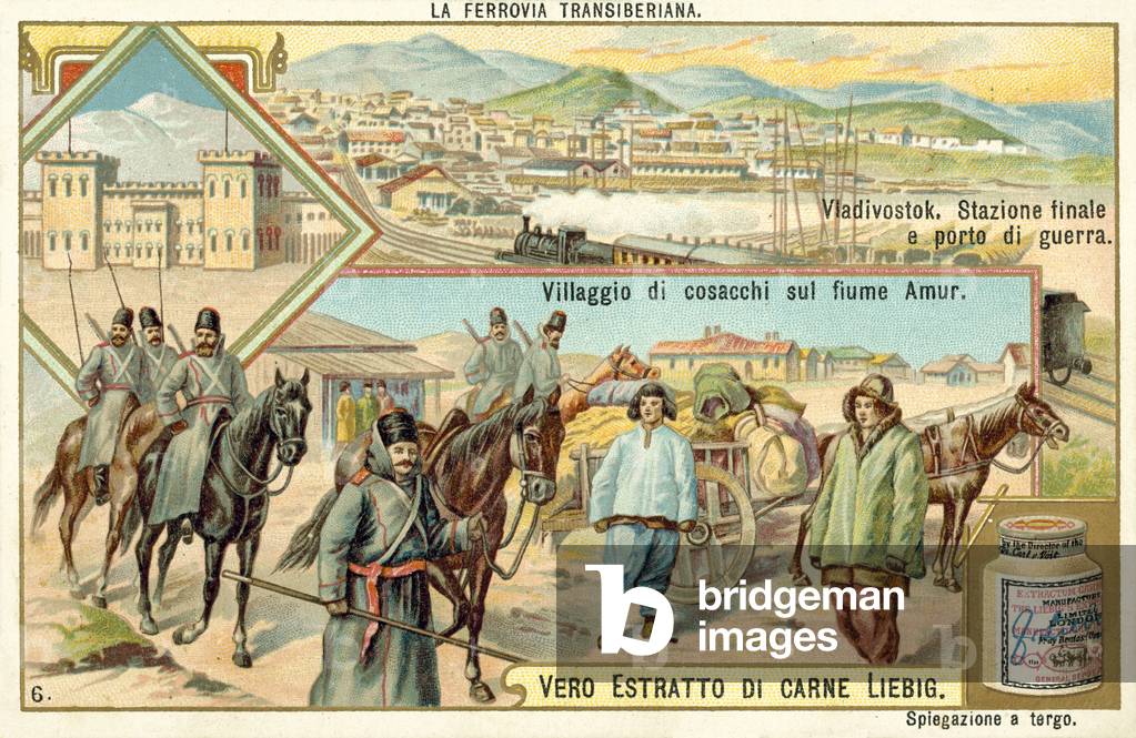 Scenes on the Trans-Siberian Railway (chromolitho)