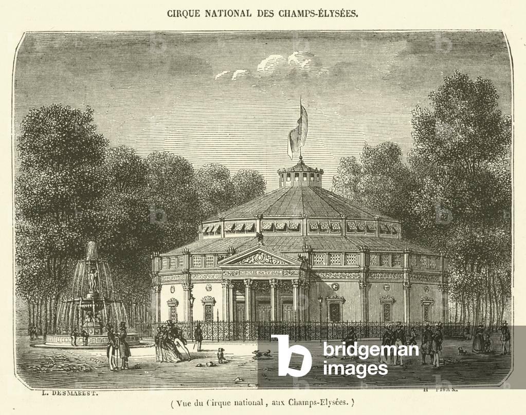 Vue du Cirque national, aux Champs-Elysees (engraving)