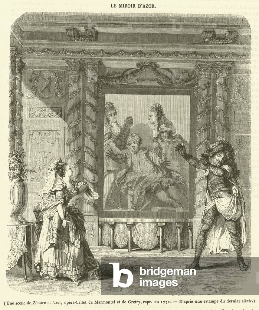 Une scene de Zemire et Azor, opera-ballet de Marmontel et de Gretry, repr en 1771 (engraving)