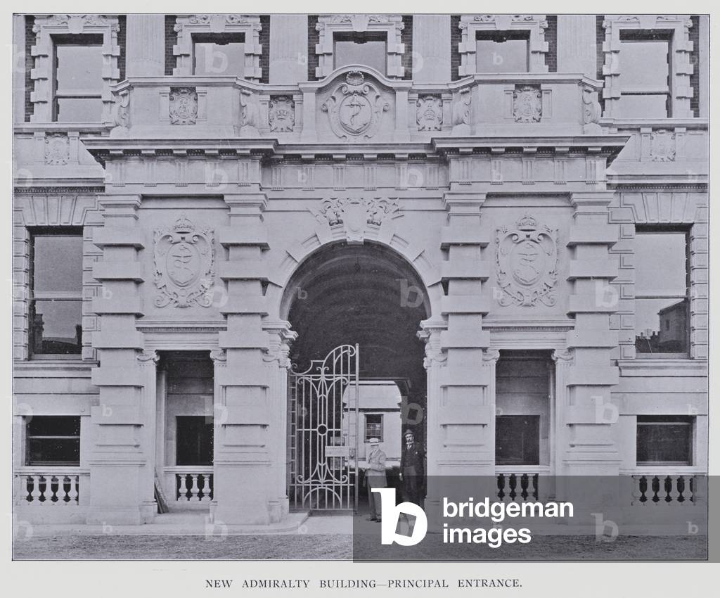 New Admiralty Building, Principal Entrance (b/w photo)