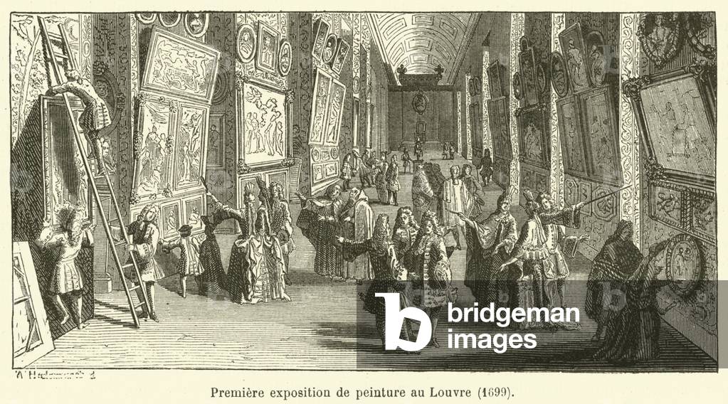Premiere exposition de peinture au Louvre, 1699 (engraving)