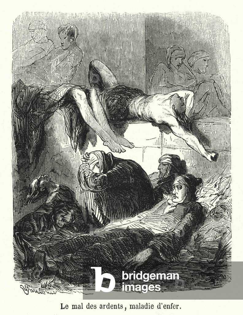 Le mal des ardents, maladie d'enfer (engraving)