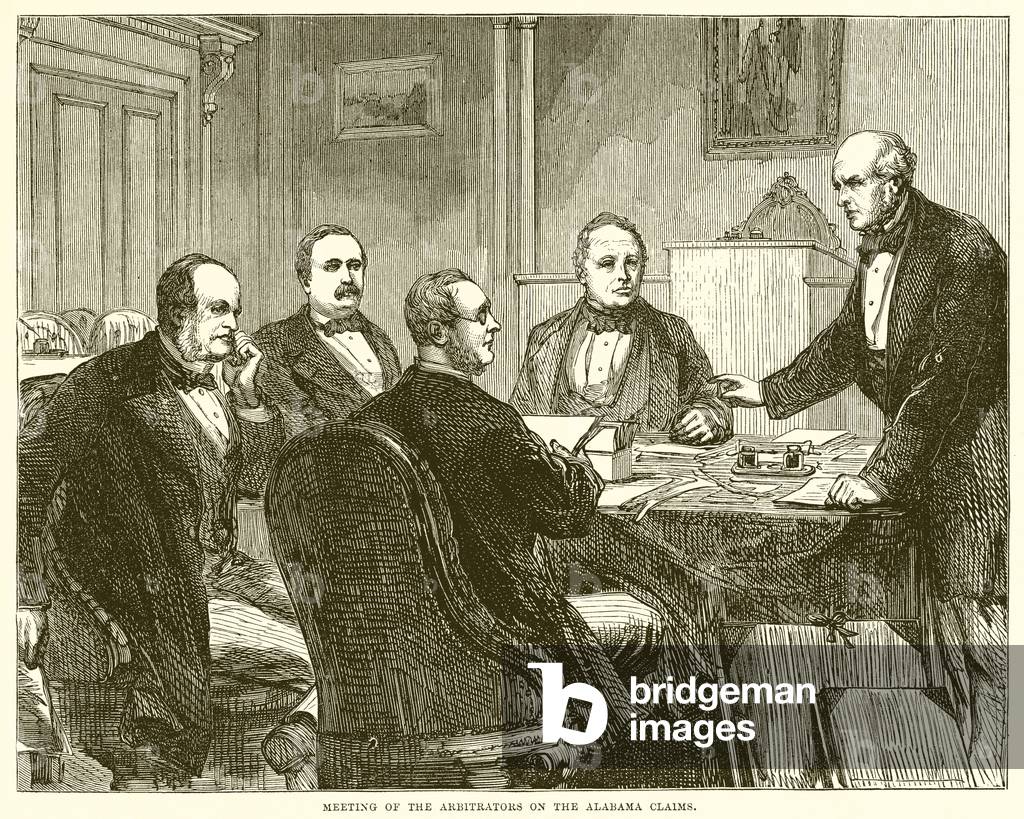Meeting of the Arbitrators on the Alabama Claims (engraving)