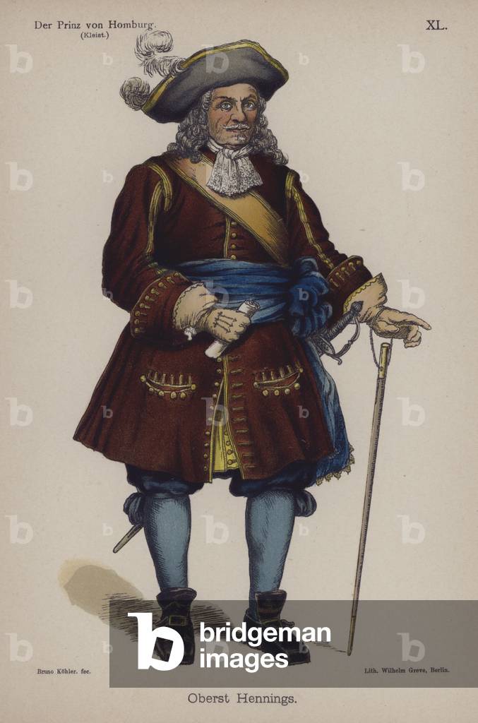 Colonel Hennings, from Der Prinz von Homburg (The Prince of Homburg) by Heinrich von Kleist (colour litho)