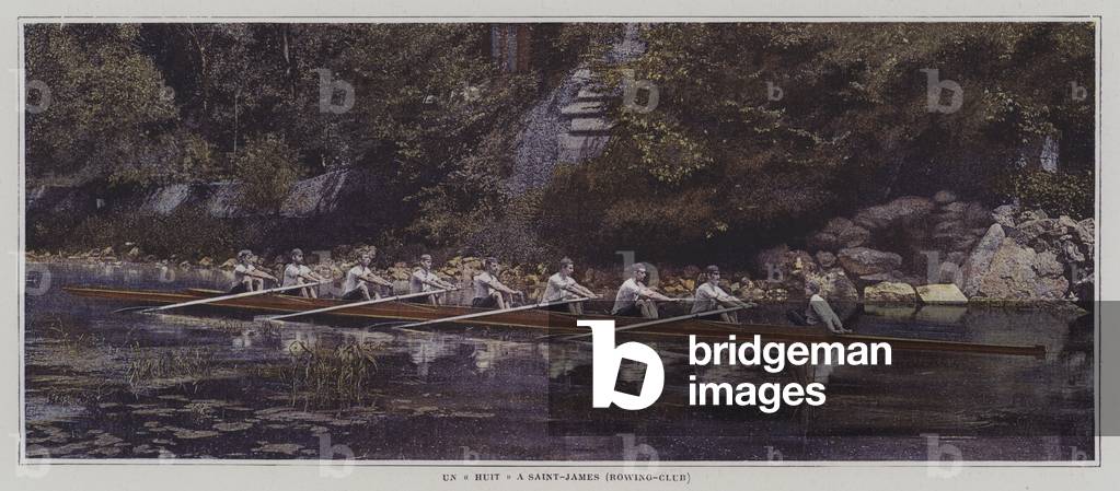 An eight at Saint James Rowing Club, France (colour photo)