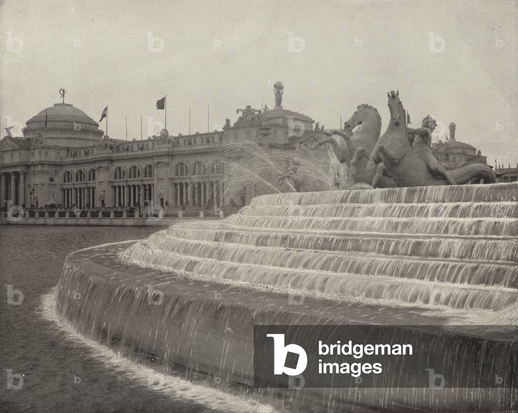 The Circular Cascade and the Sea Horses (b/w photo)