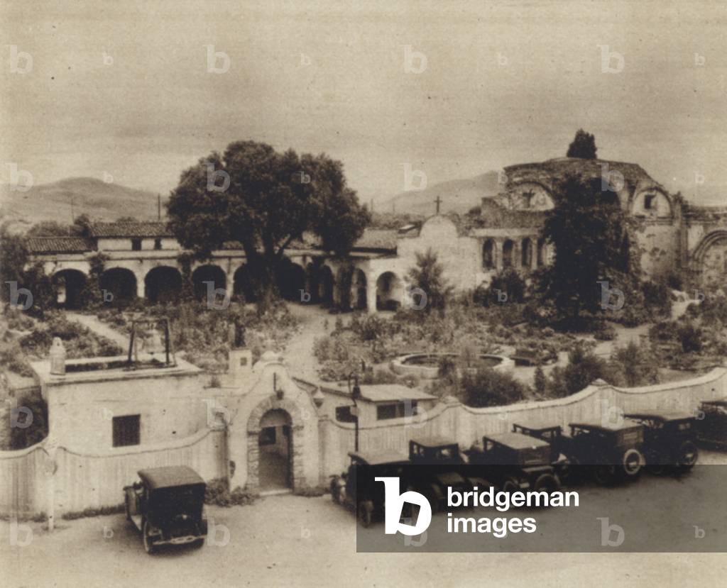 California: Mission San Juan Capistrano, St John, the Beheaded (b/w photo)
