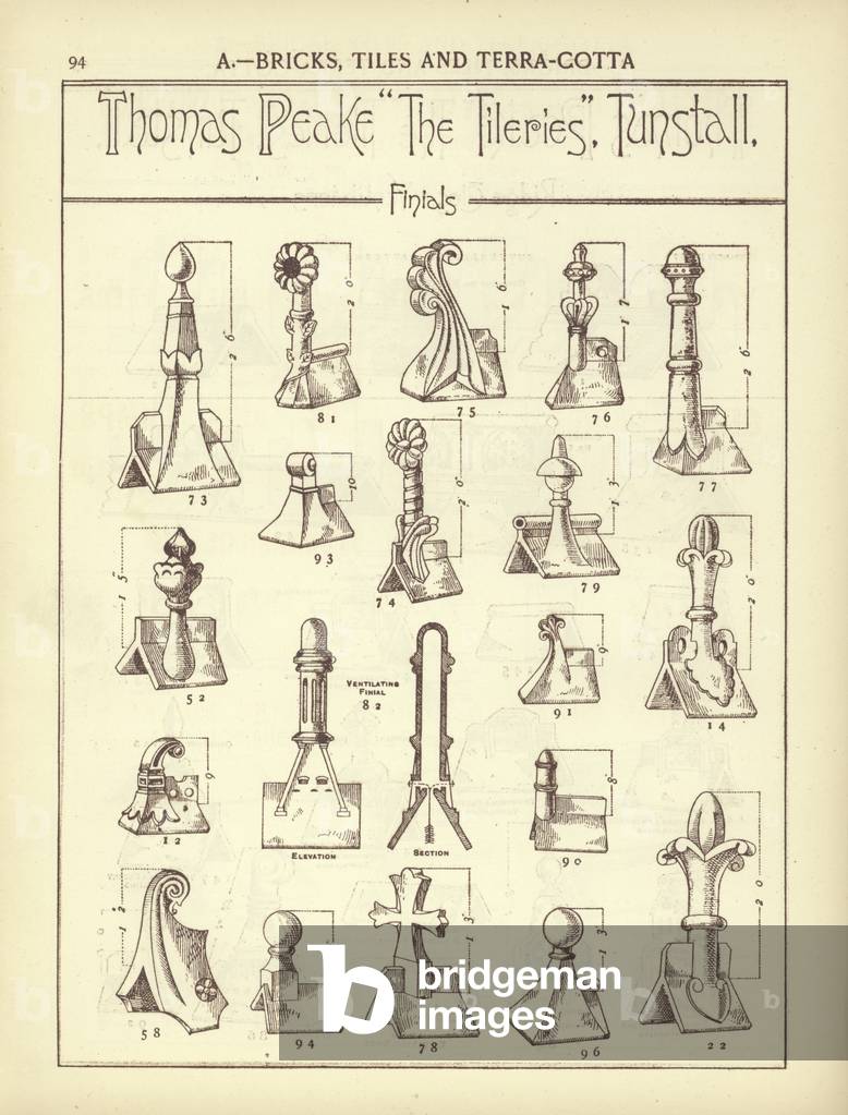 Page from The Architect's, Surveyor's and Engineer's Compendium 1892 (engraving)