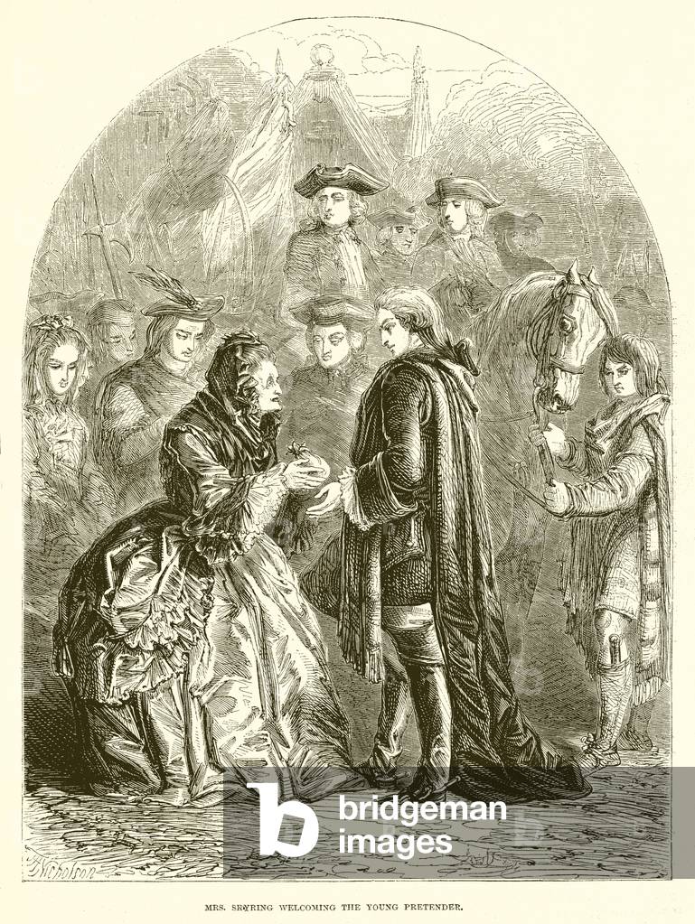 Mrs. Skyring welcoming the Young Pretender (engraving)