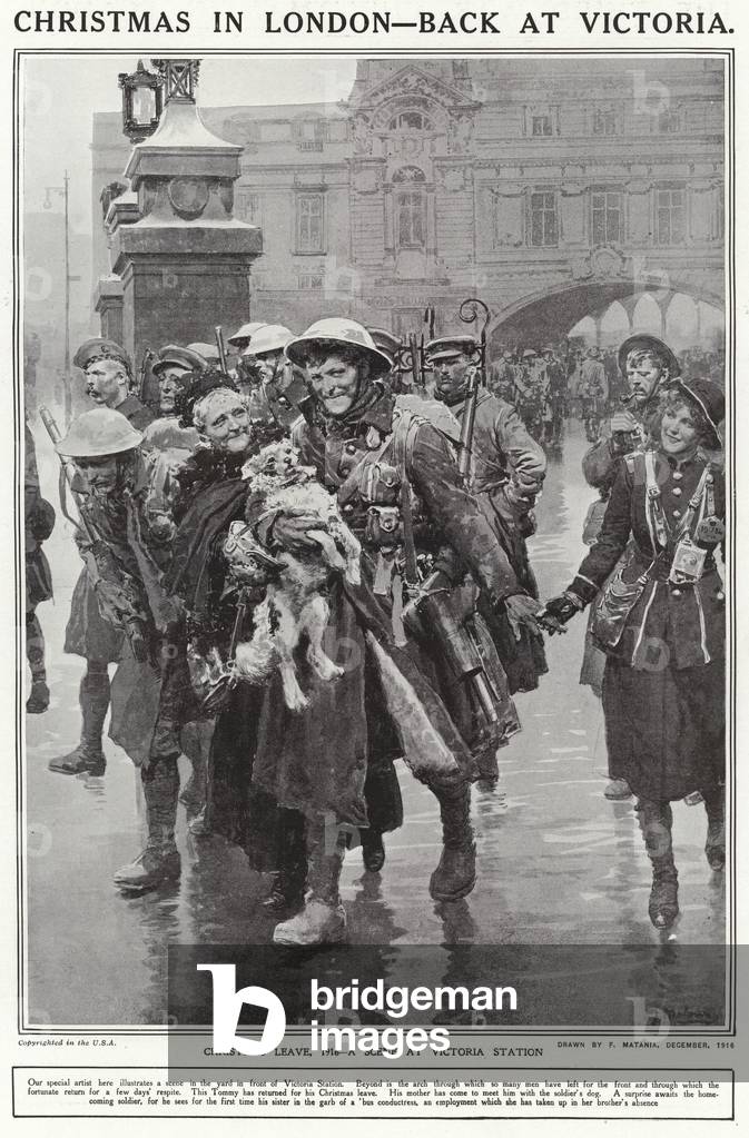 Christmas leave, 1916 (litho)