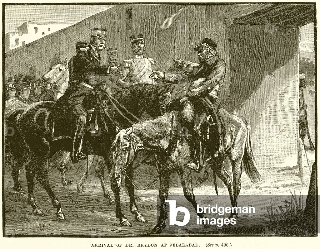 Arrival of Dr. Brydon at Jelalabad (engraving)