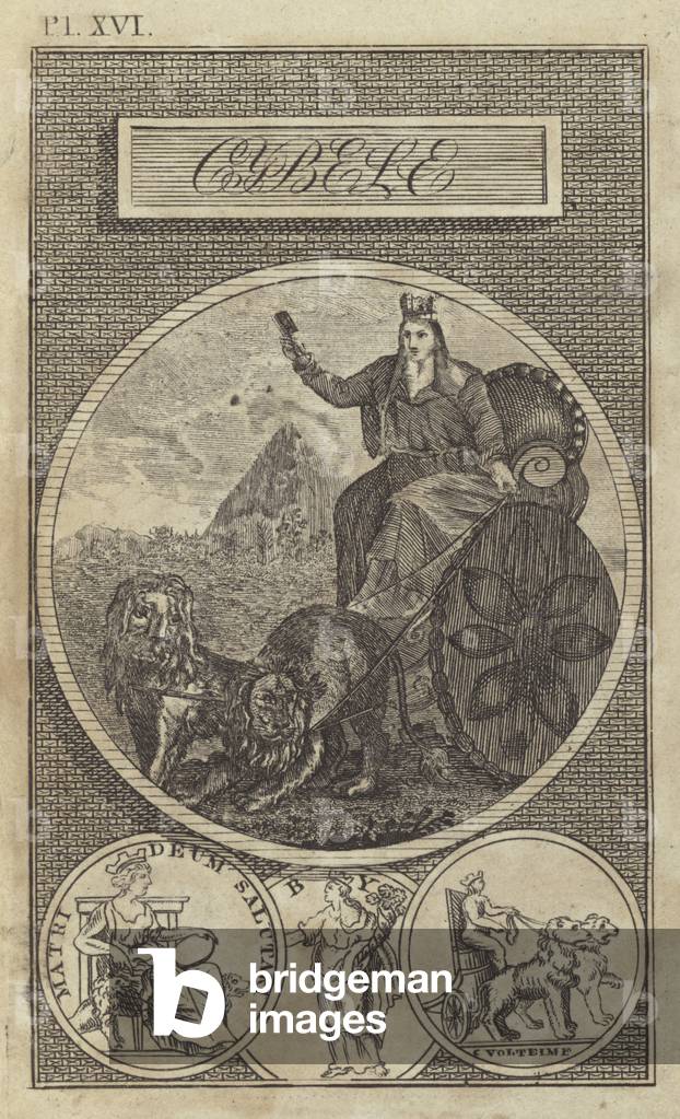 Cybele, ancient Anatolian, Greek and Roman Earth goddess (engraving)