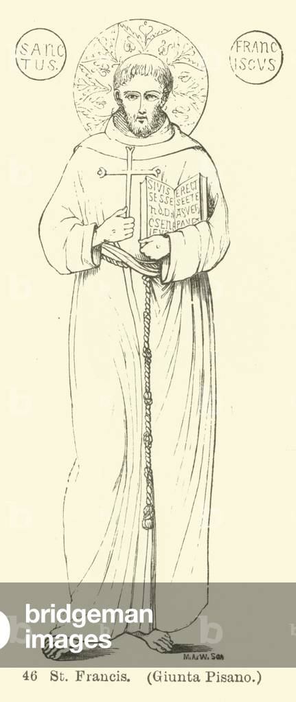 St Francis, Giunta Pisano (engraving)
