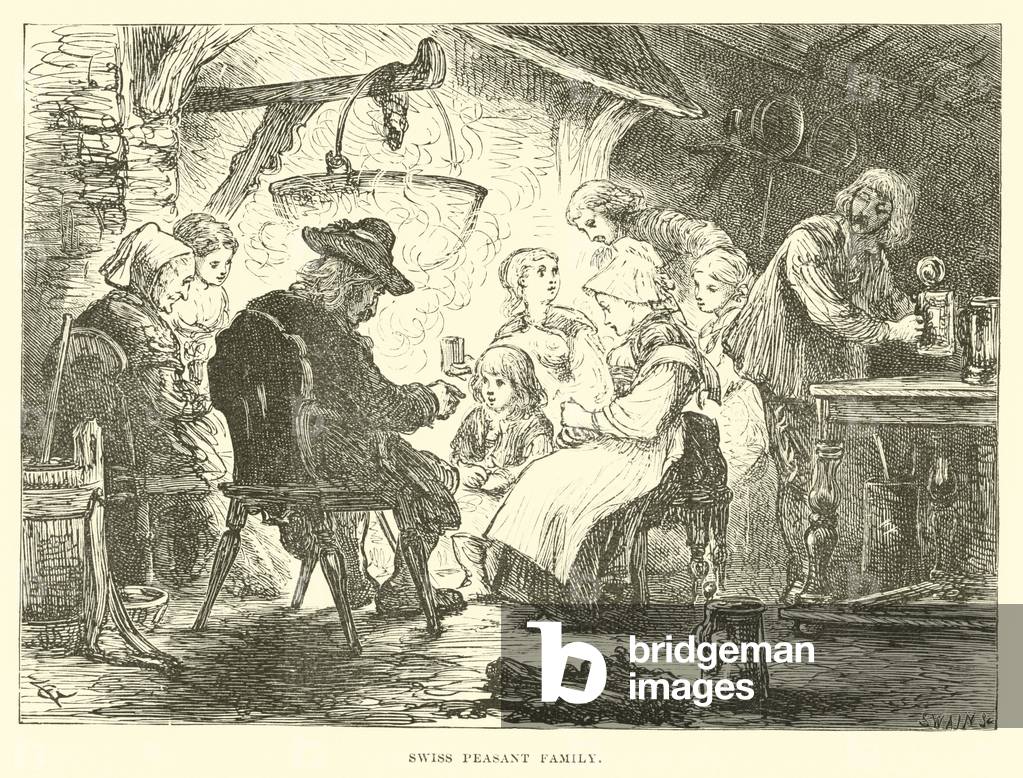 Swiss peasant family (engraving)