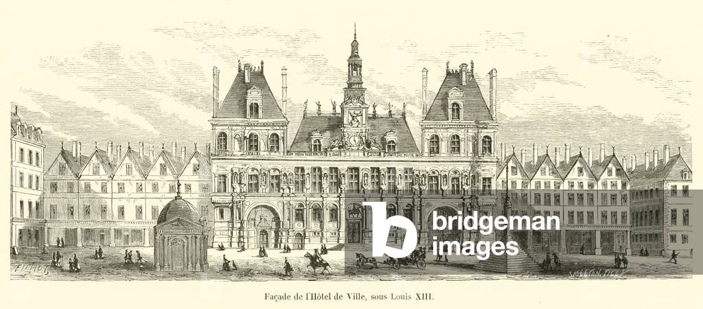 Facade de l'Hotel de Ville, sous Louis XIII (engraving)