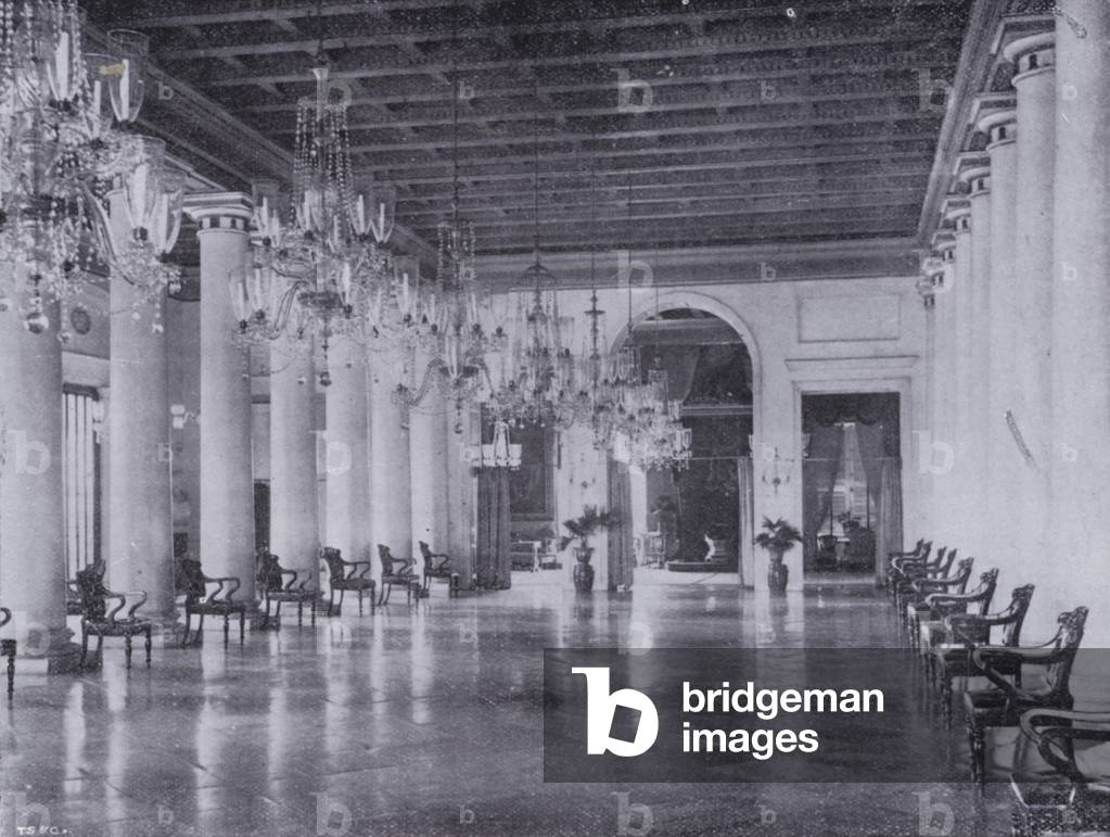 Calcutta: Government House, Interior (b/w photo)
