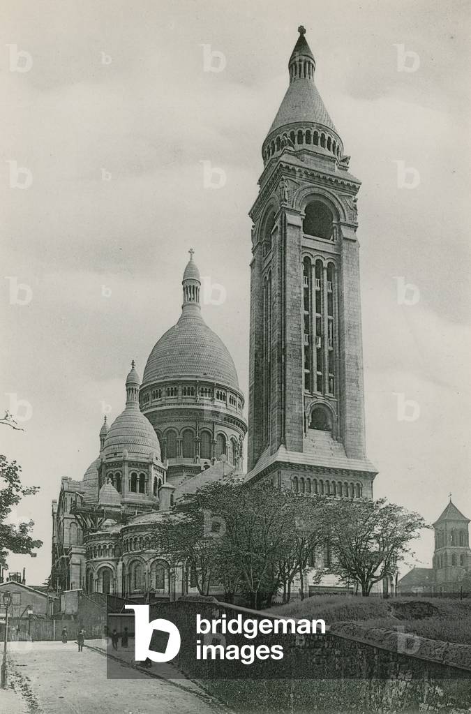 La Basilique du Sacre-Coeur, le Campanile, The Basilic of Sacre-Coeur and Campanile (photogravure)