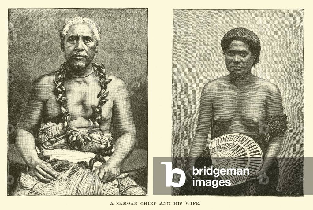 A Samoan Chief and his wife (engraving)