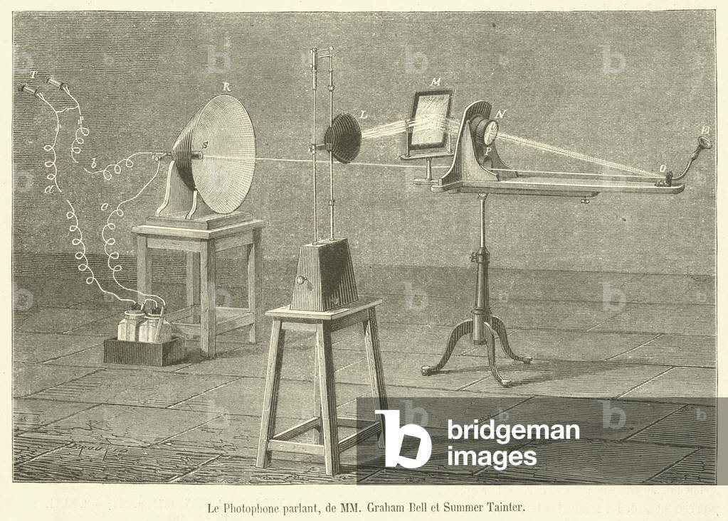 Le Photophone parlant, de MM Graham Bell et Summer Tainter (engraving)