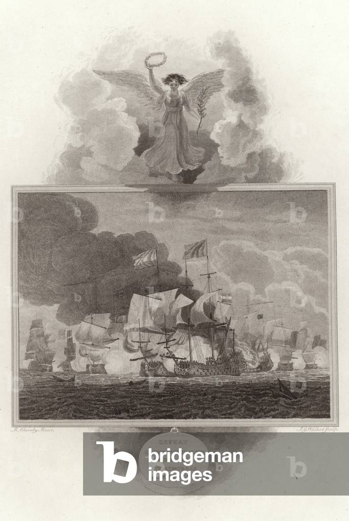 Defeat of the Dutch fleet, July 13 1653, by Admirals Blake and Monk (engraving)