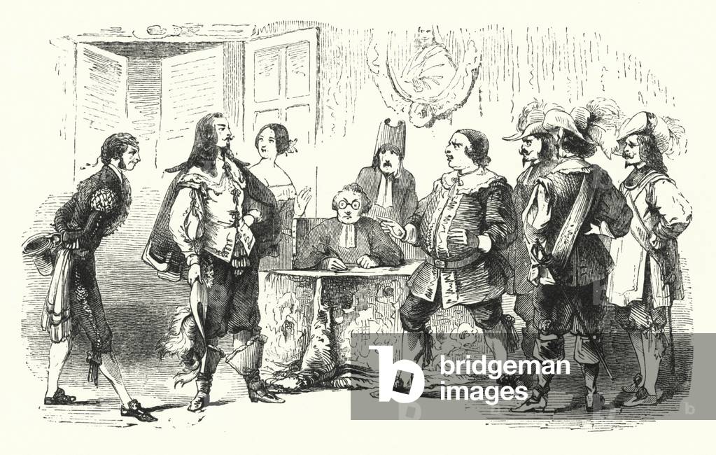 Illustration for The Barber of Seville by Rossini (engraving)