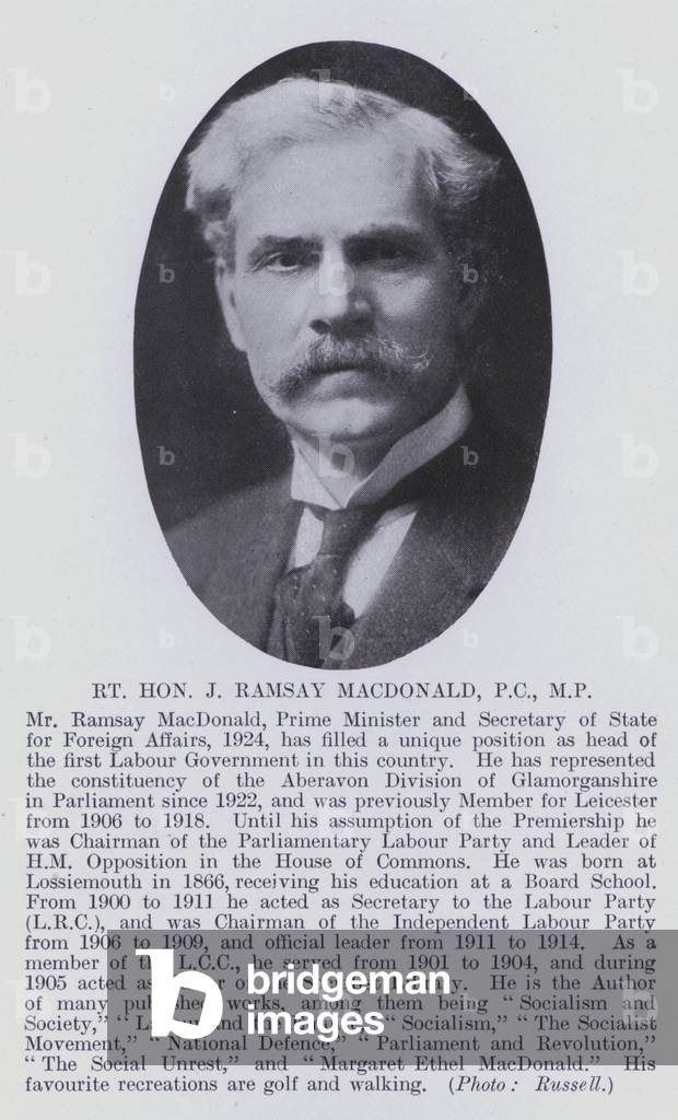 Rt Hon J Ramsay MacDonald, PC, MP (b/w photo)