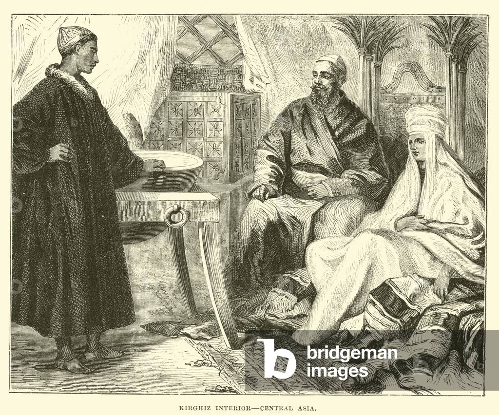 Kirghiz Interior, Central Asia (engraving)