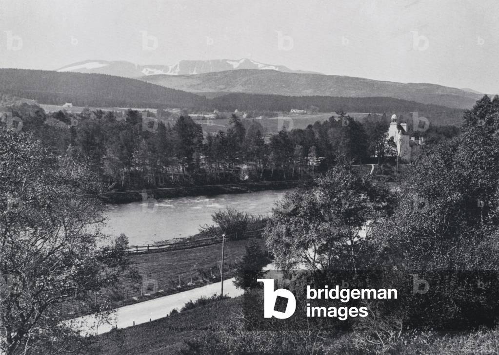 Scotland: Abergeldie and Lochnagar (b/w photo)