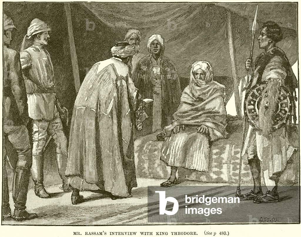 Mr. Rassam's Interview with King Theodore (engraving)