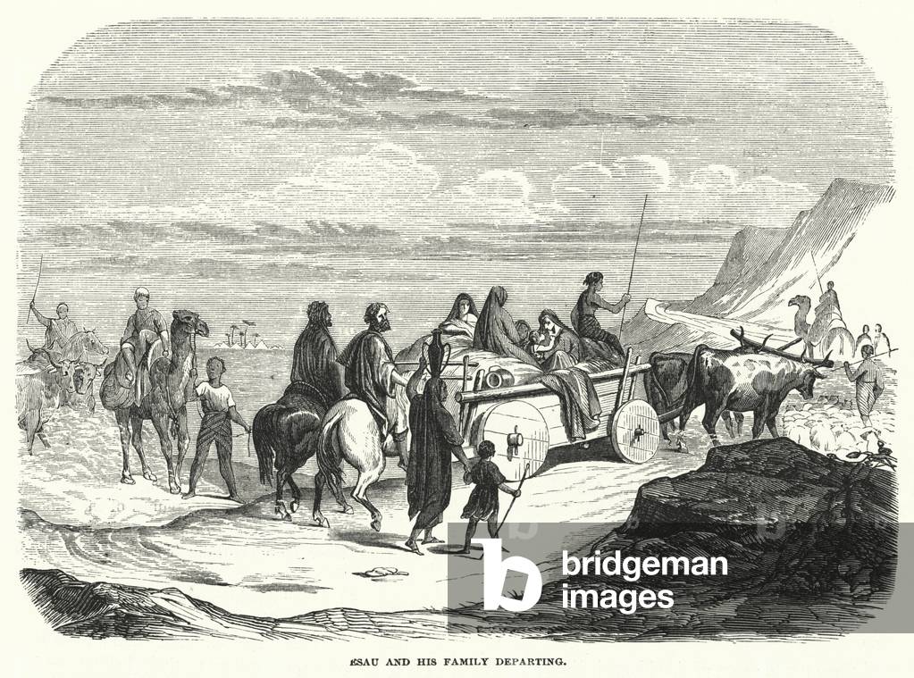 Esau and his Family departing (engraving)