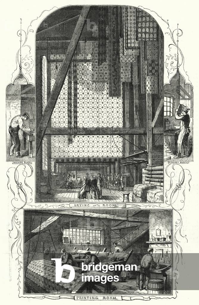 Floor cloth manufacture (engraving)