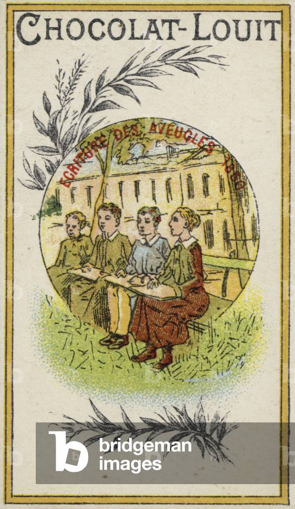 Writing for the blind, 1830 (chromolitho)