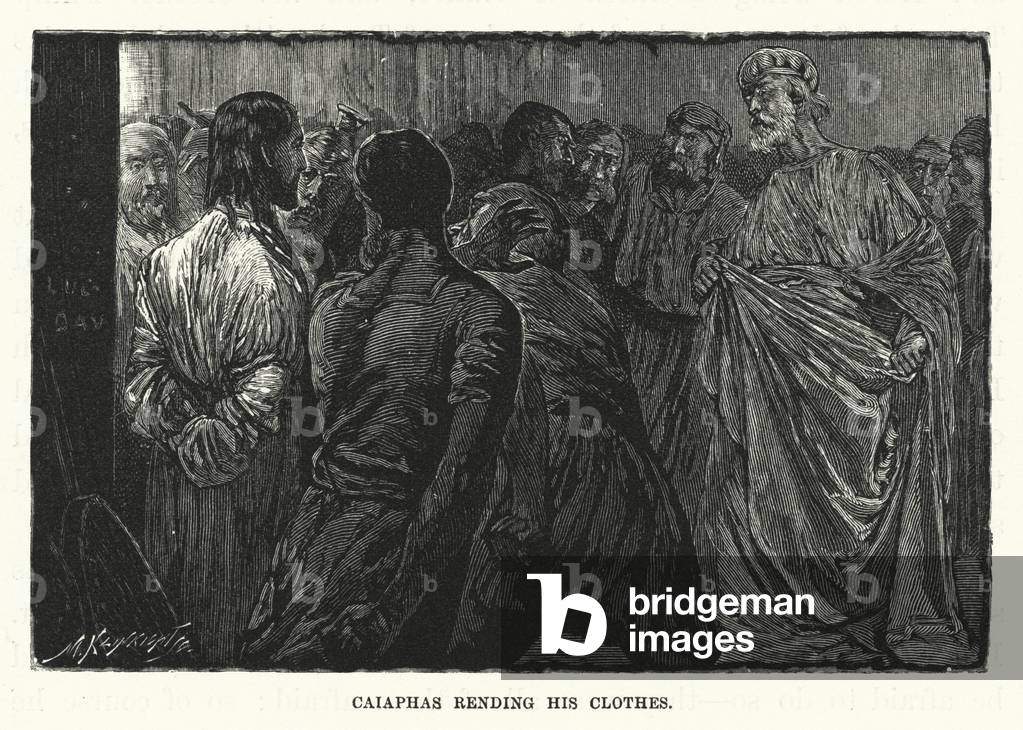 Caiaphas rending his Clothes (engraving)