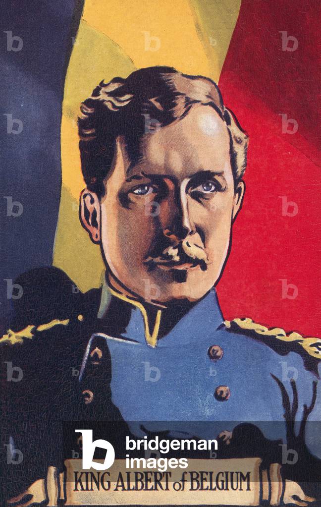 King Albert, King of the Belgians (colour litho)