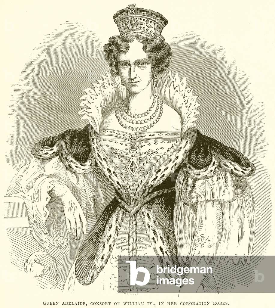 Queen Adelaide, Consort of William IV, in her Coronation Robes (engraving)