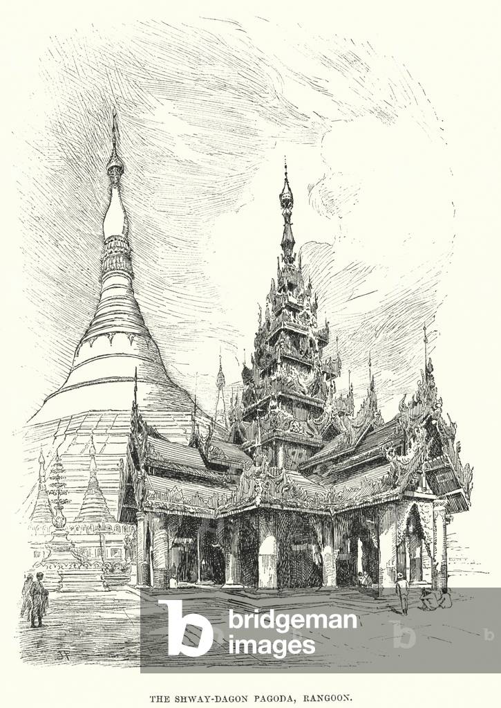 India: The Shway-Dagon Pagoda, Rangoon (engraving)
