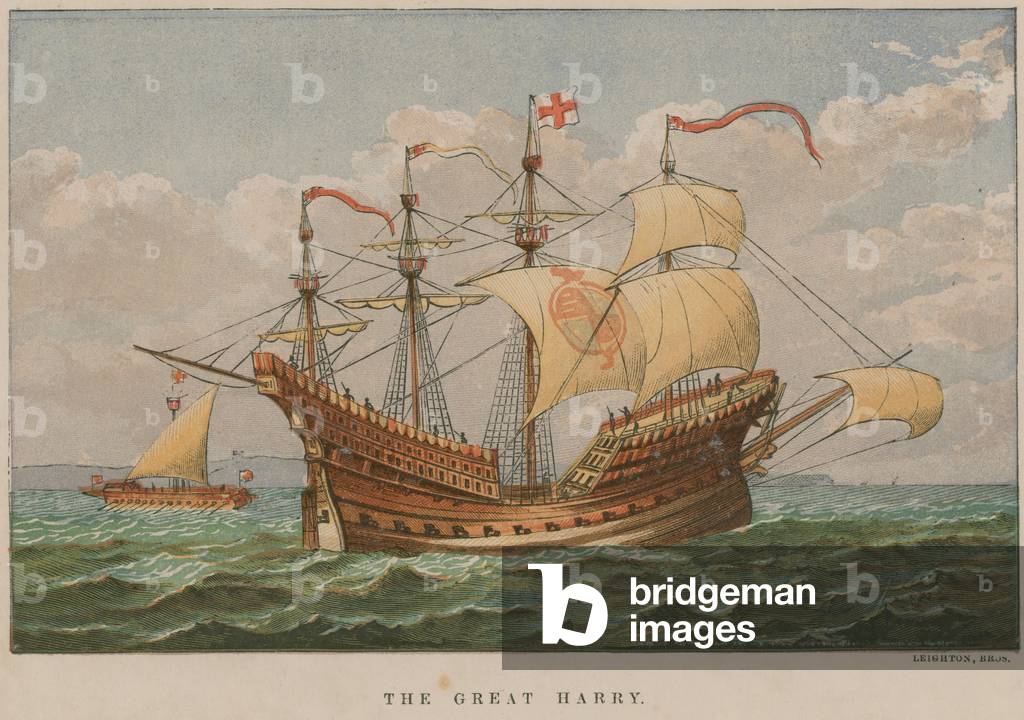 The Great Harry (coloured engraving)